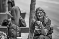 Old lady streetie.Auckland queen street.